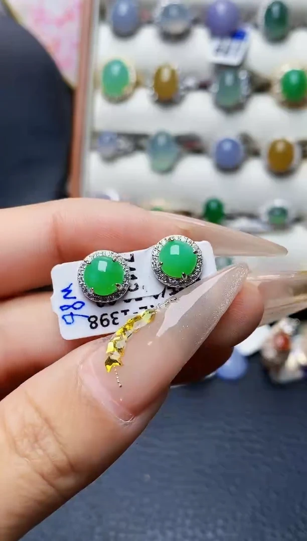 银S925镶嵌戒指翡翠3565