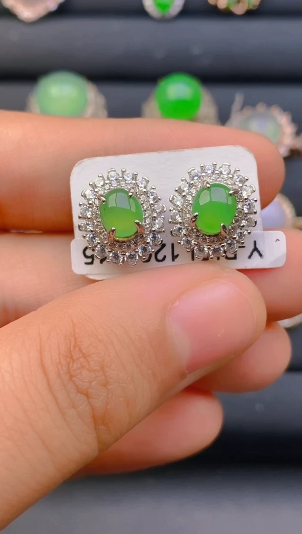 【闪购商品】翡翠戒指银S925镶嵌天然A货翡翠1