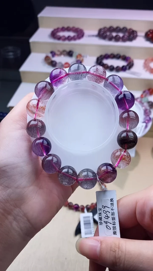 水晶手链未镶嵌黑加仑超七单圈13m+