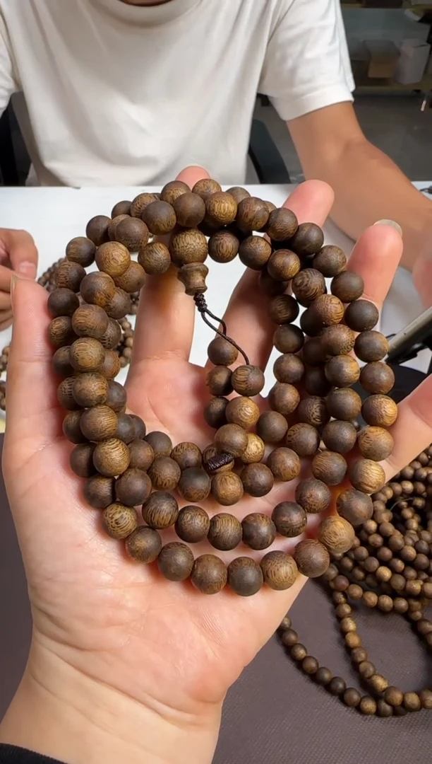 手串沉香窖藏老料海南霸王岭老顶奇楠正圆珠9mm108颗多样性发1