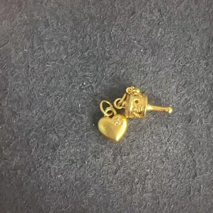 足金999  转金桶爱心吊坠