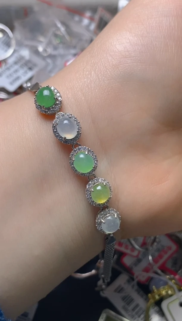 银S925镶嵌戒指翡翠百内无证书