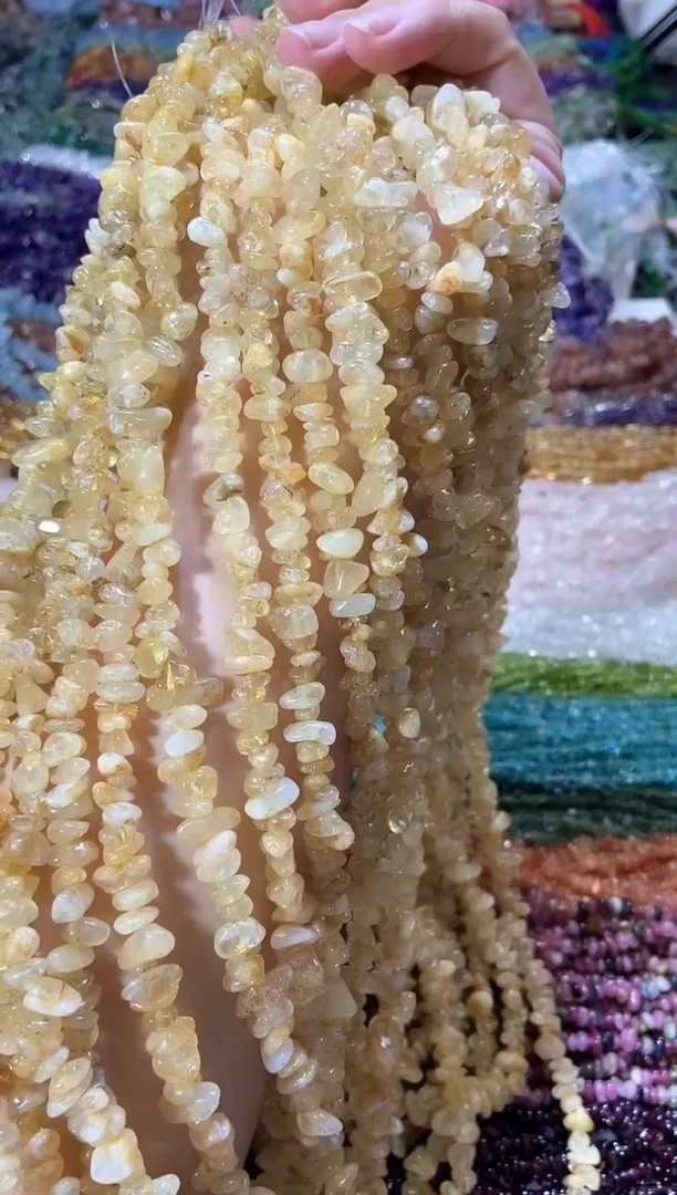 未镶嵌珠宝半成品水晶黄塔晶