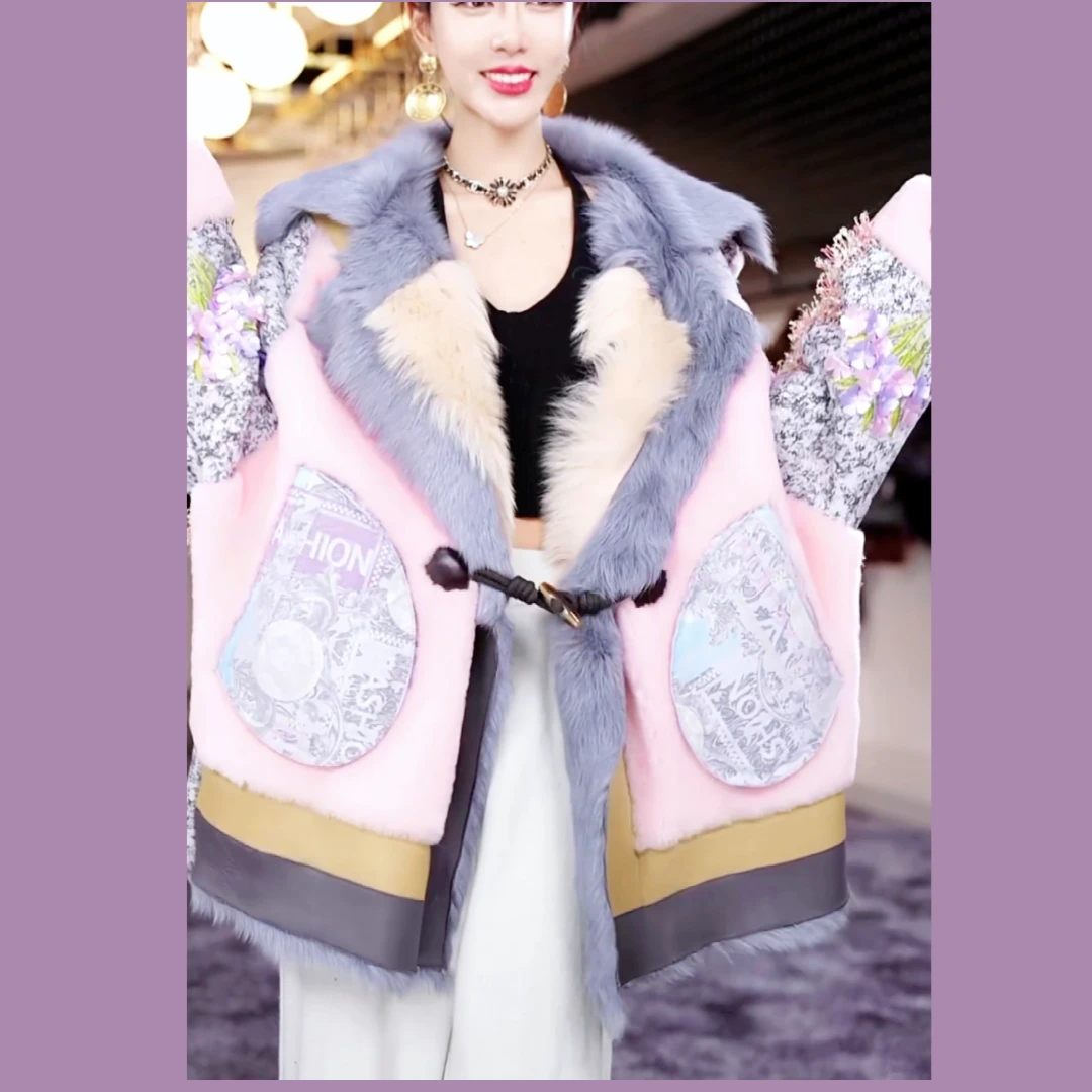 YJ【海德花园】新款时尚皮毛一体女外套SPM-88360-X套装少女公主