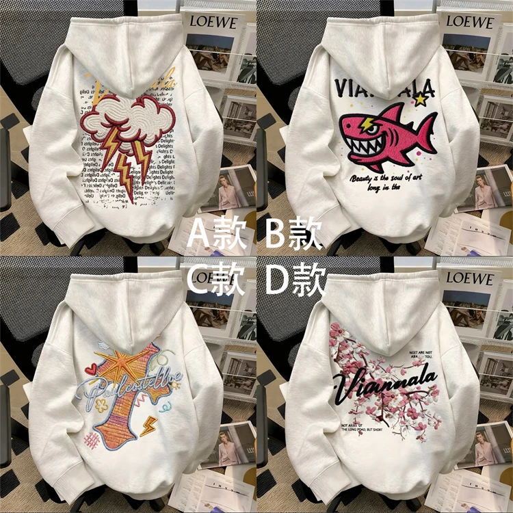 重磅500克纯棉加绒加厚连帽卫衣高街美式潮牌个性青春活力潮流风