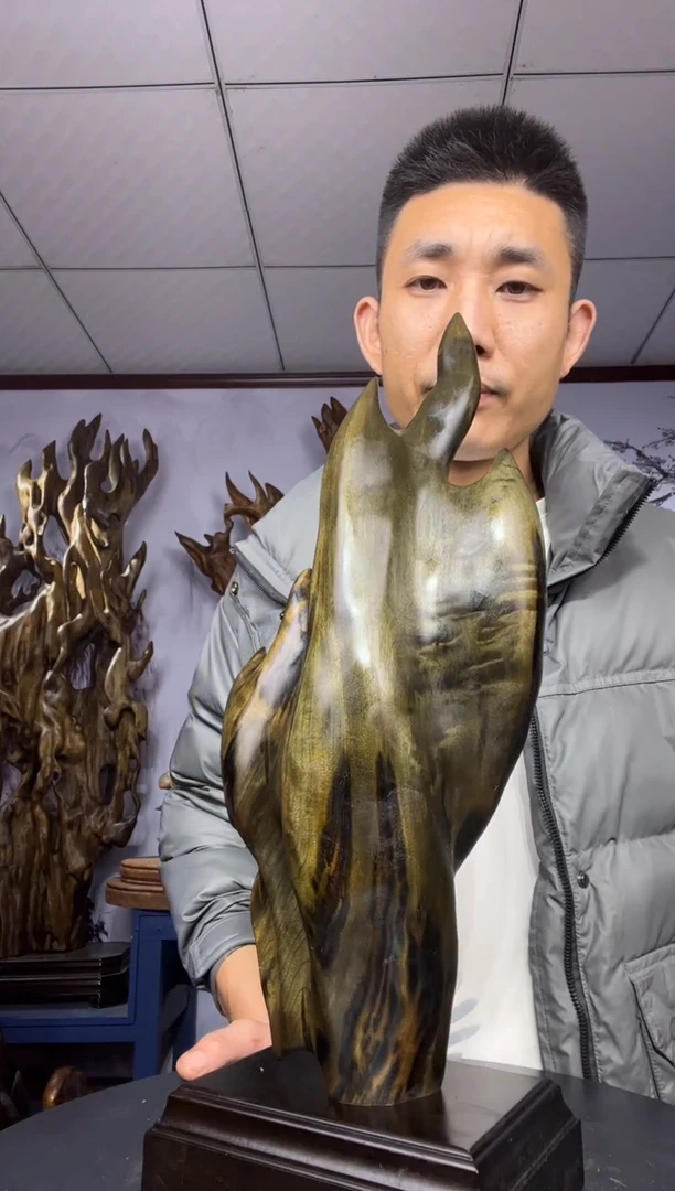 金丝楠木雕款词*饯金丝楠木工艺品摆件