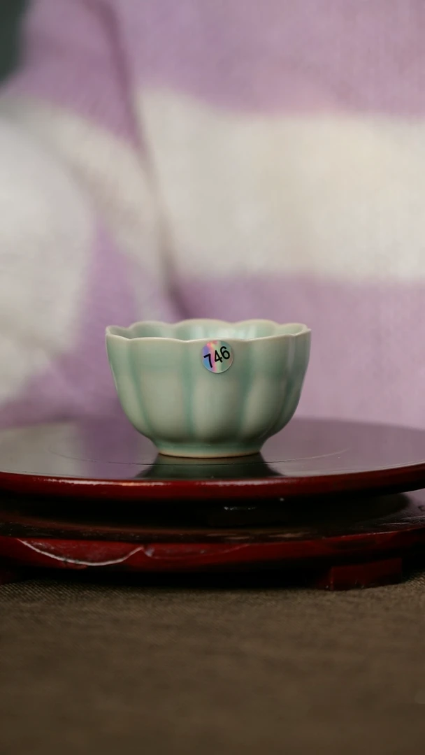 全品 莲花杯 仿古釉