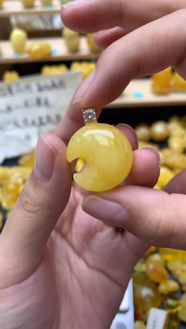 琥珀银S925镶嵌珠宝奇石035琥珀蜜蜡微瑕