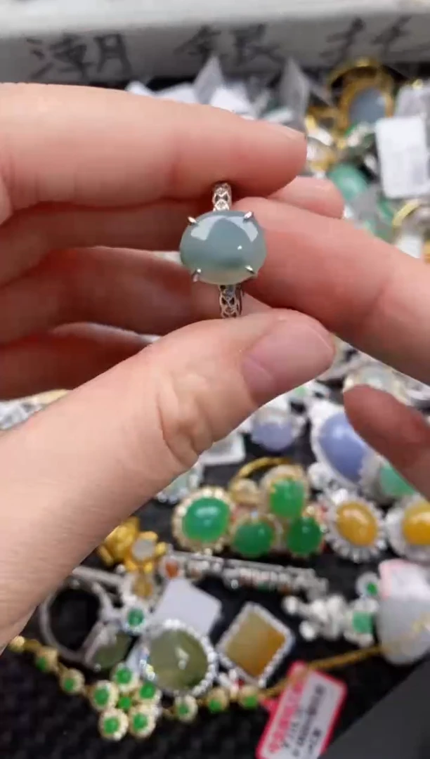 银S925镶嵌戒指翡翠12                  6