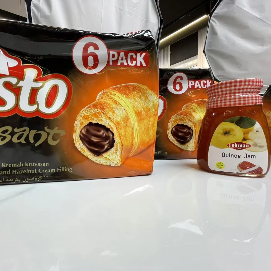 土耳其进口2包牛角面包 随机口味360克果酱 包邮