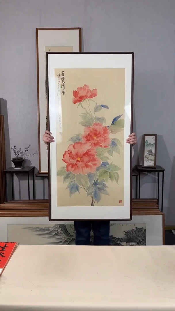 国画手绘*春色满园（没骨）*62*122cm