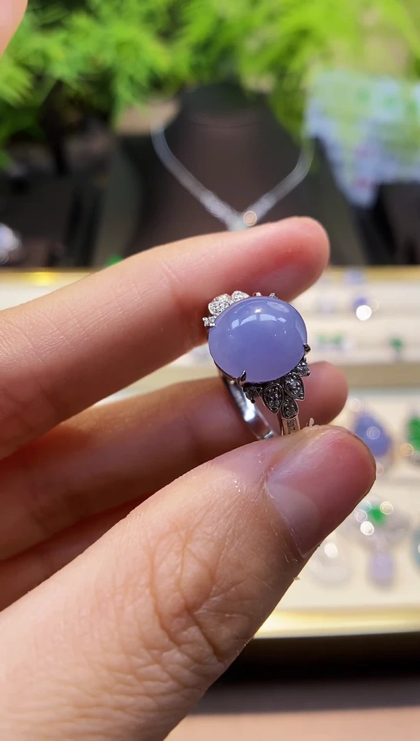 【闪购商品】翡翠戒指18K金镶嵌天然缅甸A货翡翠戒指