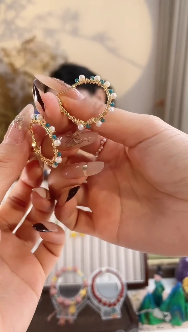 铜合金925银无1-3蓝色耳圈款