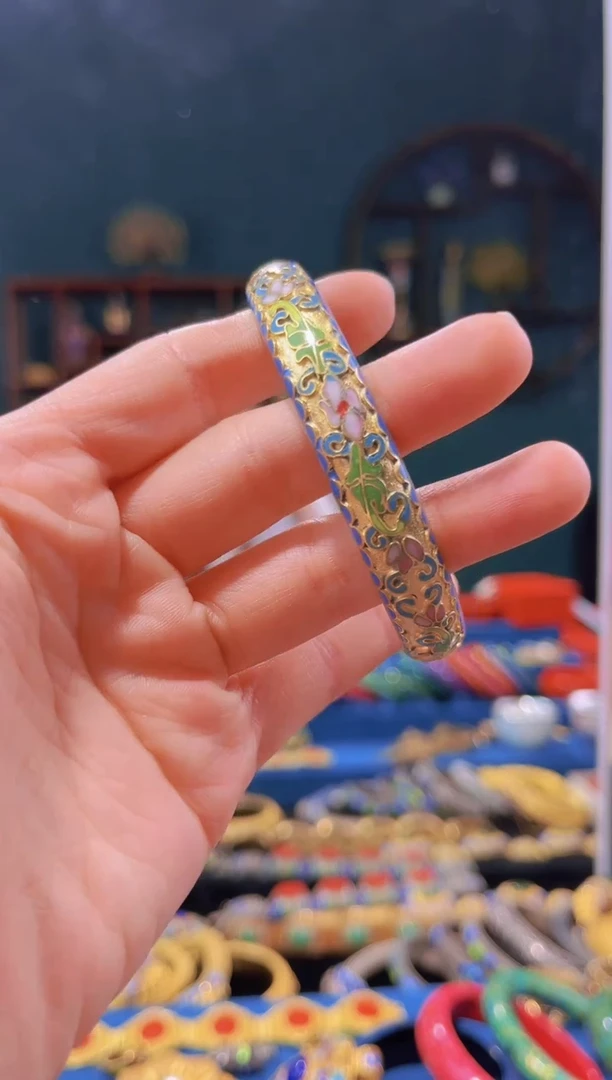 【闪购商品】景泰蓝金地手镯天蓝色 圈口66