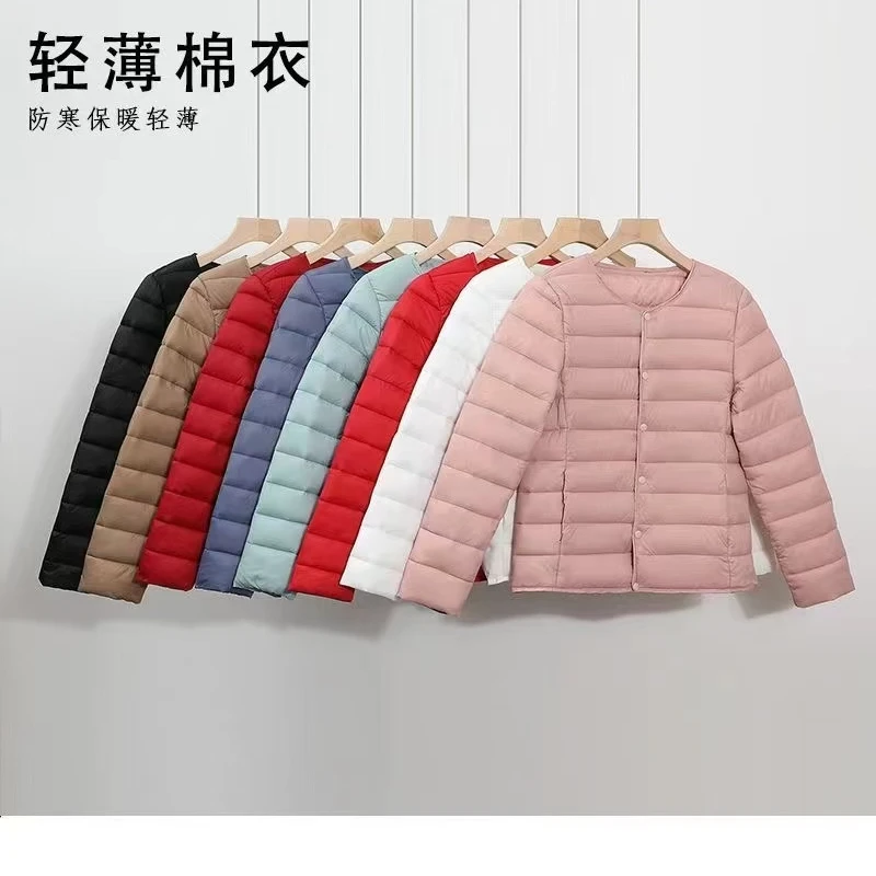 女士百搭轻薄无领棉衣8360