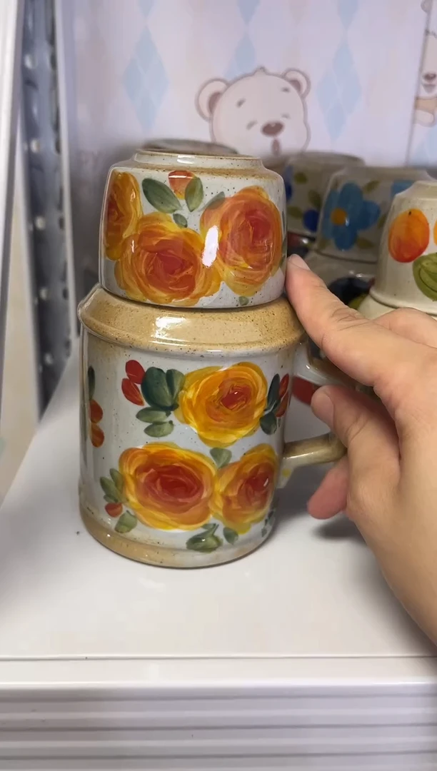 杯子手绘高温釉下陶瓷