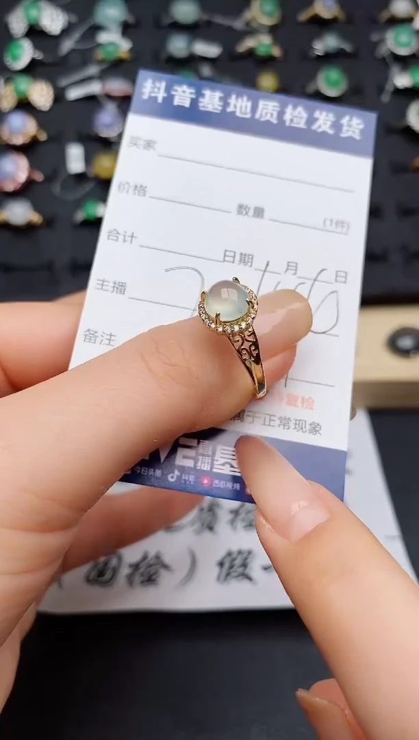翡翠戒指银S925镶嵌.............