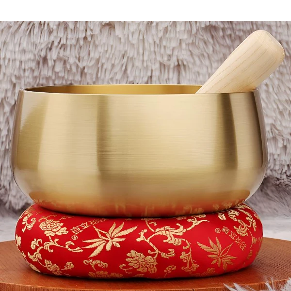 黄铜台湾颂钵佛音钵铜罄黄铜磬法器响铜钵盂静心乐器桌面金属摆件