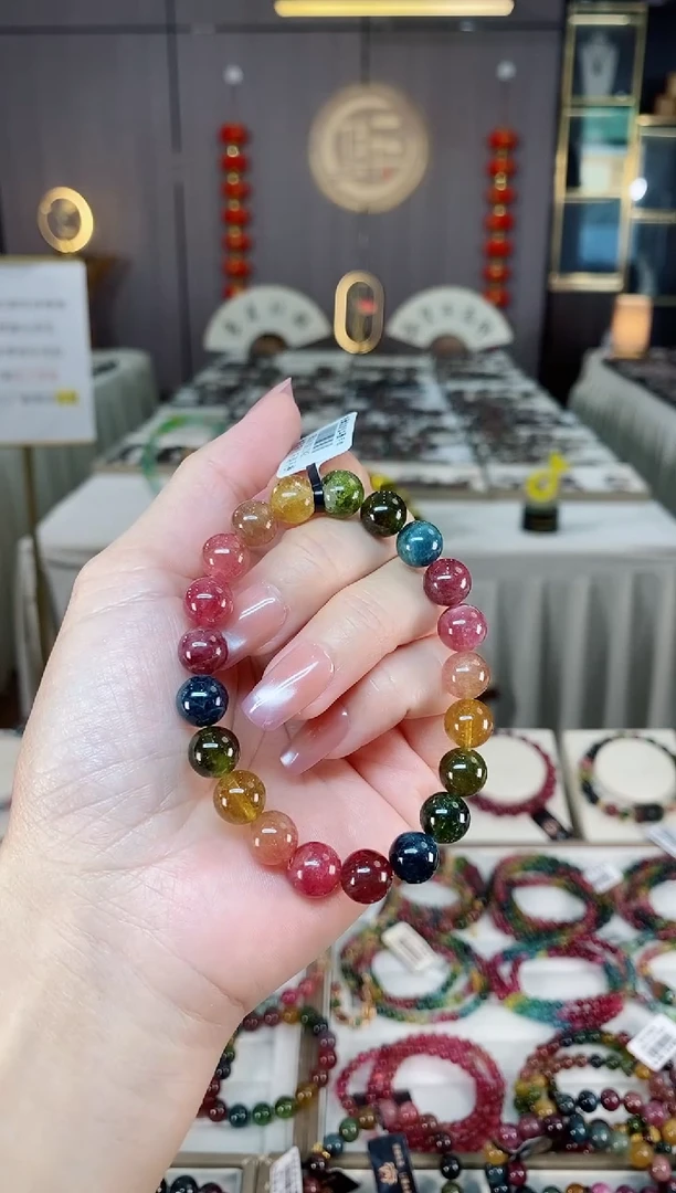 未镶嵌老矿碧玺单圈手串9mm+碧玺hon多样性发货一条