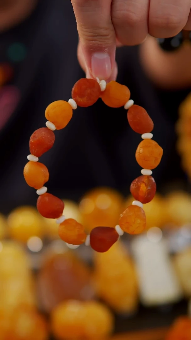 【闪购商品】蜜蜡手串未镶嵌海漂籽原石手串19.62