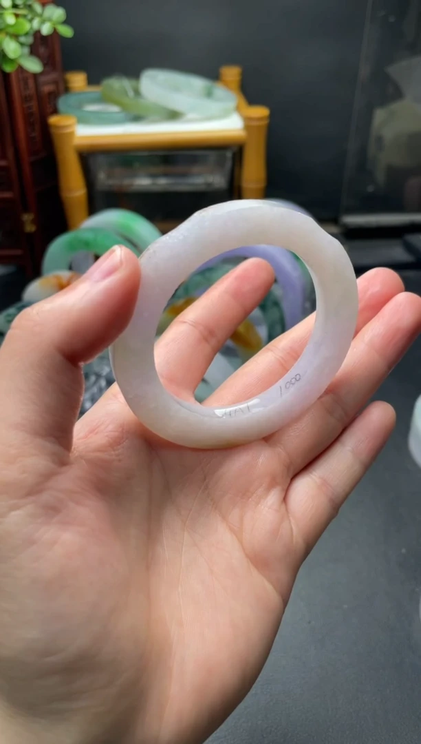 定制翡翠手镯未镶嵌对圈必冲（50-52）