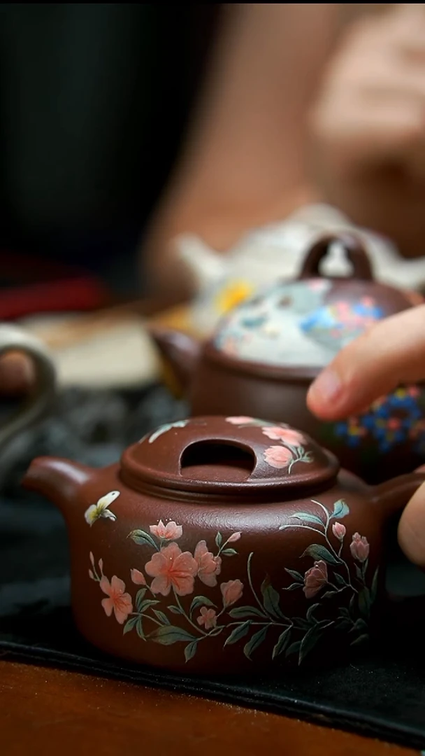 茶壶紫砂紫泥月季牛盖壶