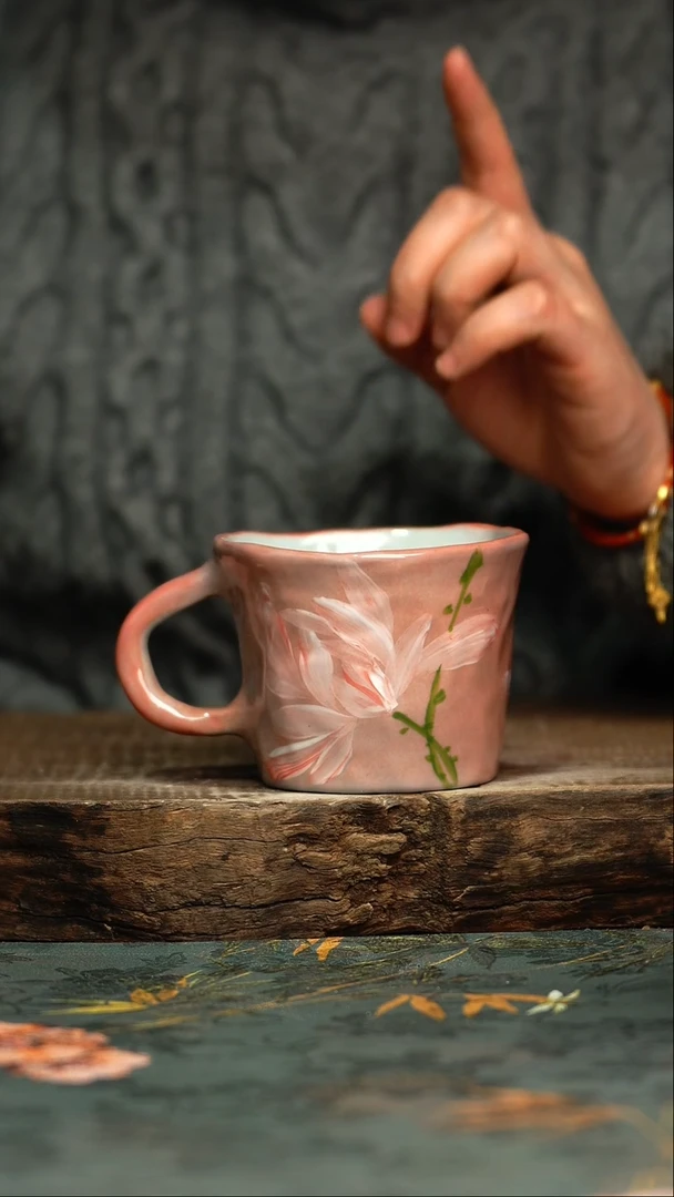 【闪购商品】杯釉下彩手工手绘同款陶器