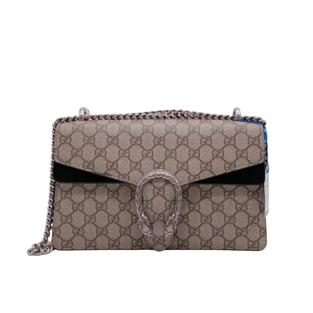 99新 GUCCI/古驰 老花酒神中号28cm 驼拼/黑拼/红拼【盒】