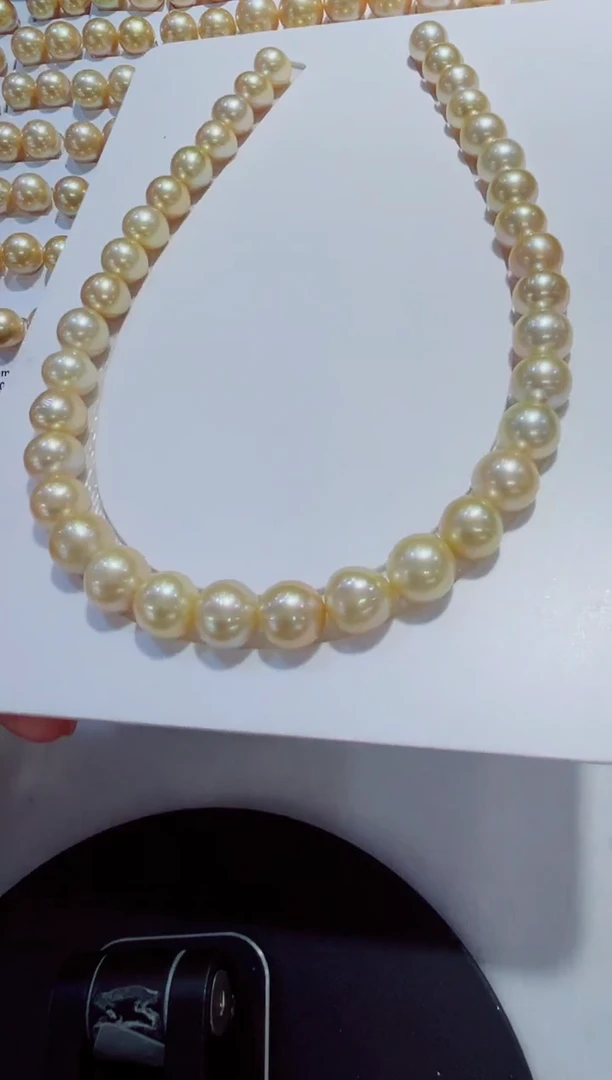 未镶嵌项链海水珍珠金珠11-13不退换总5000