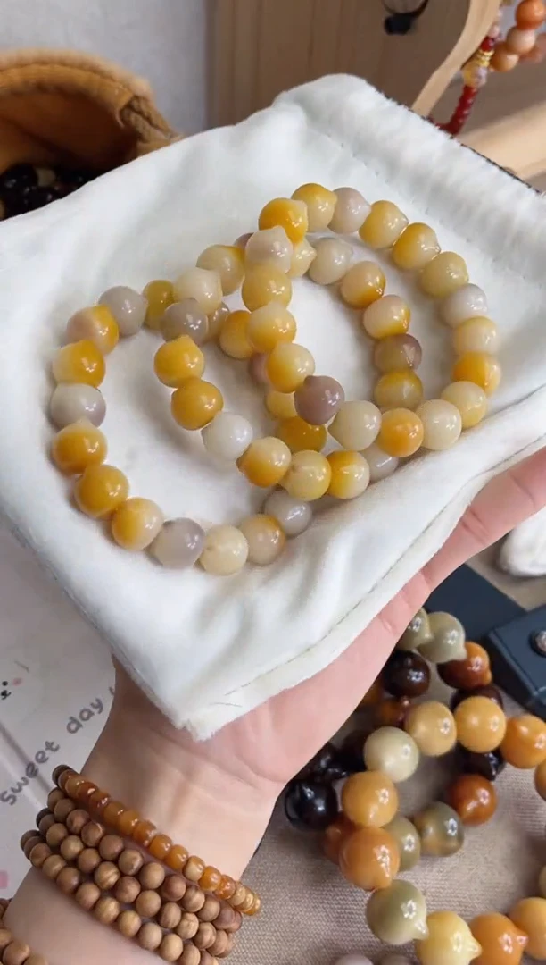 菩提根/象牙果手串z56溏心仙女·玉化猫猫头13mm手串