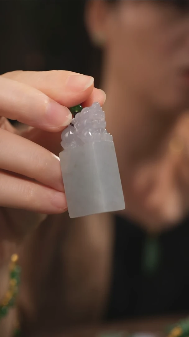 翡翠未镶嵌吊坠(不含链)糯冰翡翠貔貅印章吊坠