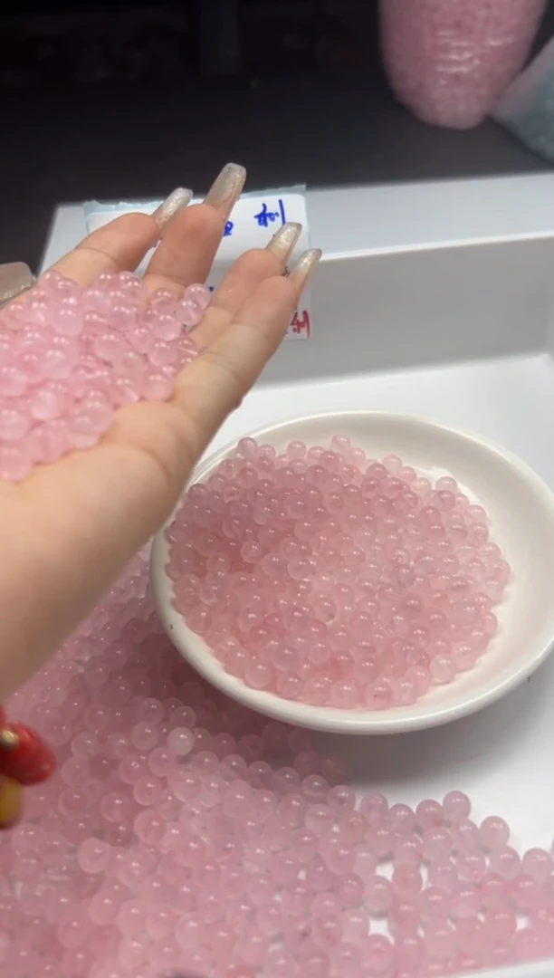 未镶嵌颈饰水晶W934粉水晶6mm*50颗