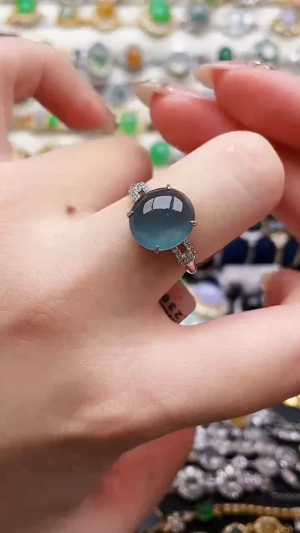 银S925镶嵌戒指翡翠63