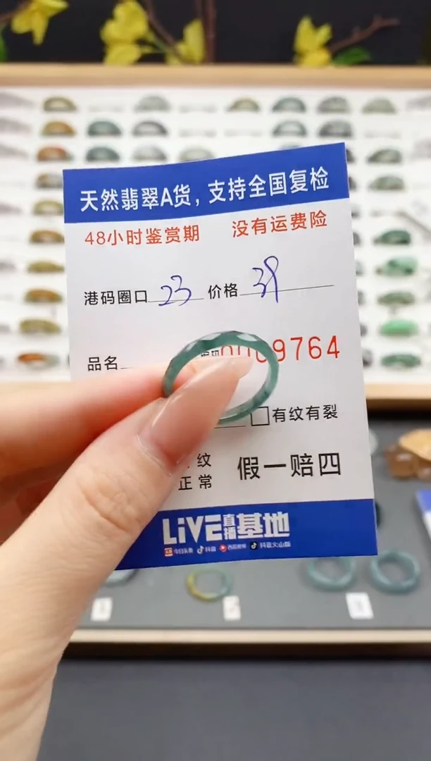 翡翠戒指未镶嵌 天然A货翡翠戒圈9764