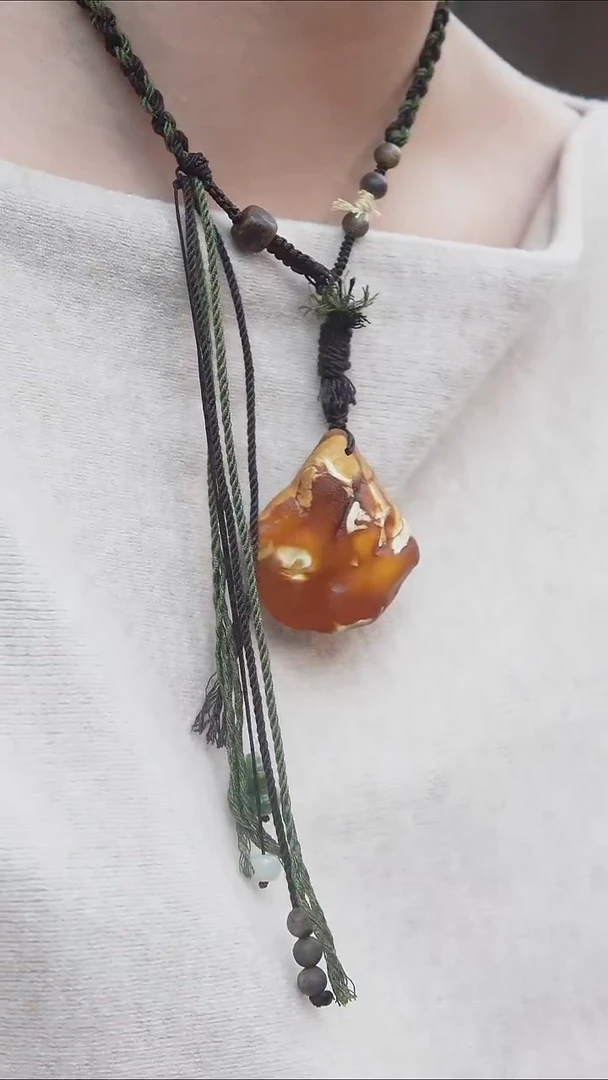 裸石蜜蜡未镶嵌*蜜蜡锁骨链*