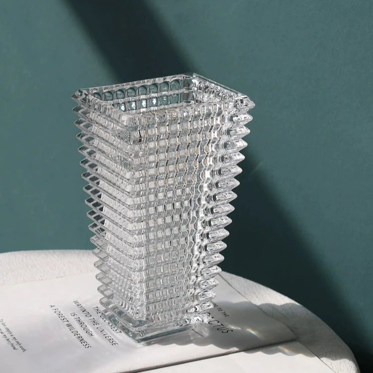【卡拉宝塔水晶玻璃花瓶】北欧客厅桌面时尚软装插花摆件玻璃质