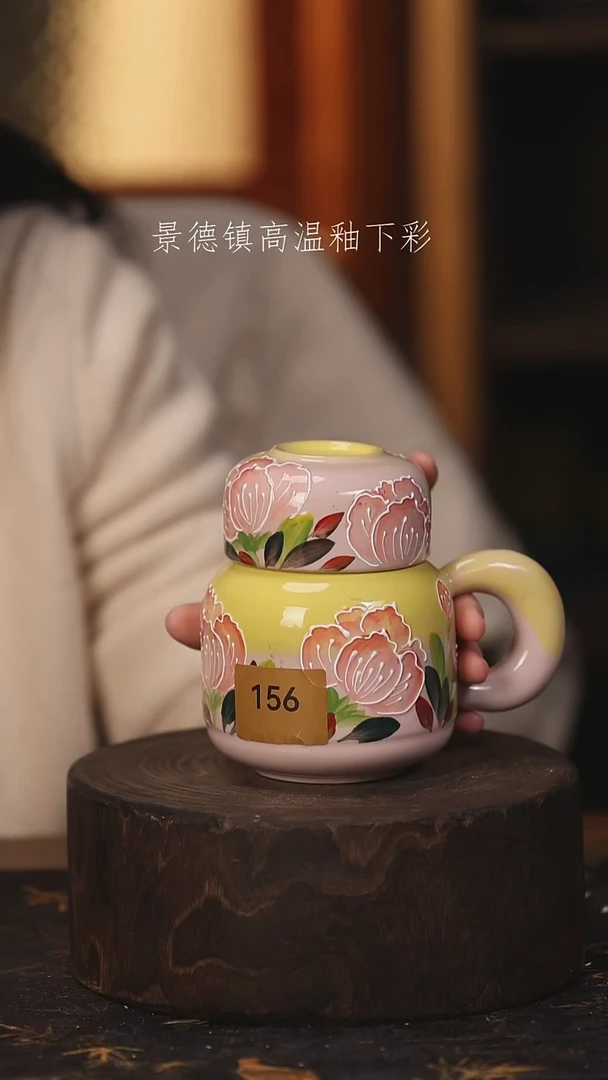 陶瓷景德镇高温釉下手绘陶瓷@L156@