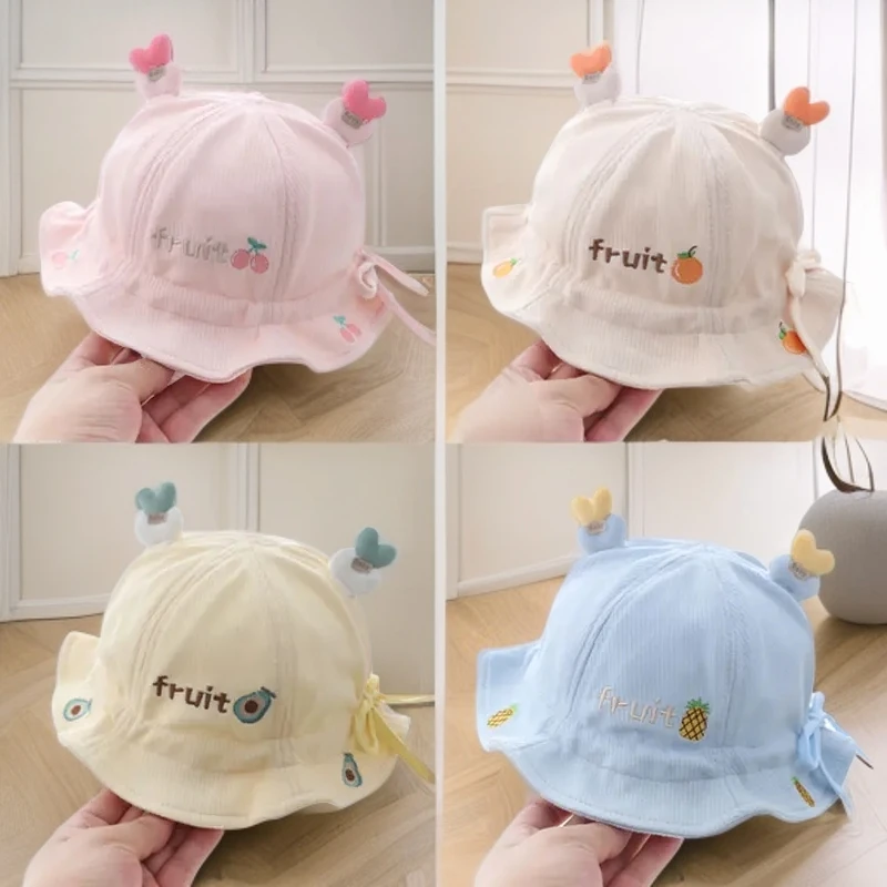 婴儿帽子春秋季薄款女宝宝夏季渔夫男帽婴幼儿可调盆帽遮阳防晒帽