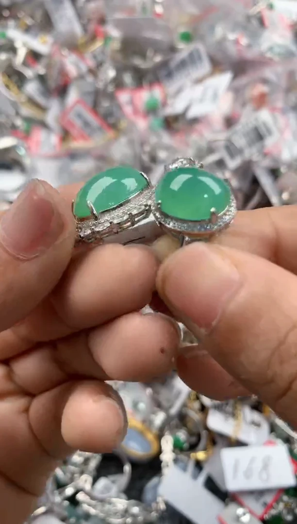 银S925镶嵌戒指翡翠101010----2