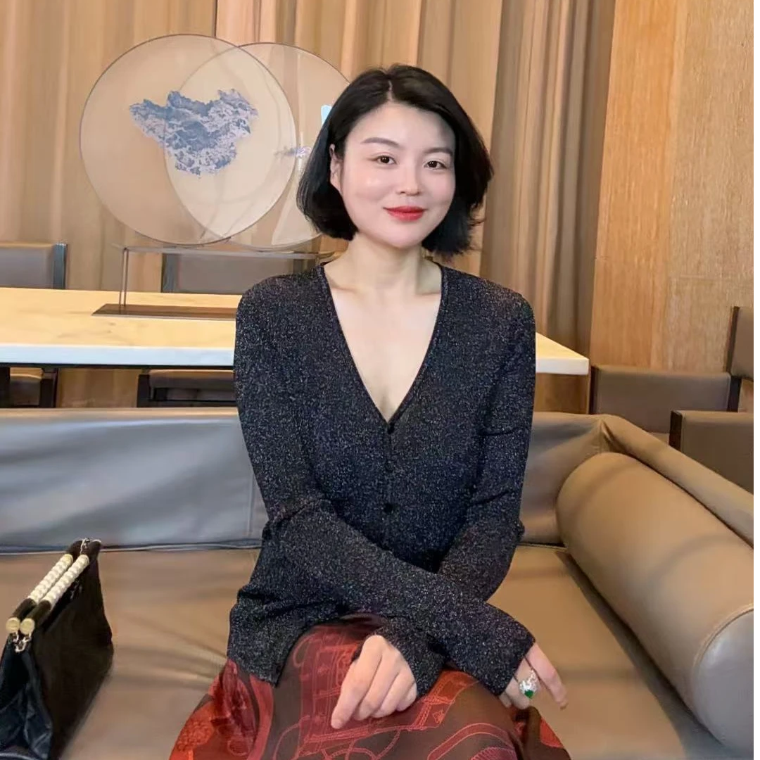 TANTAN  人丝 气质V领长袖开衫2069