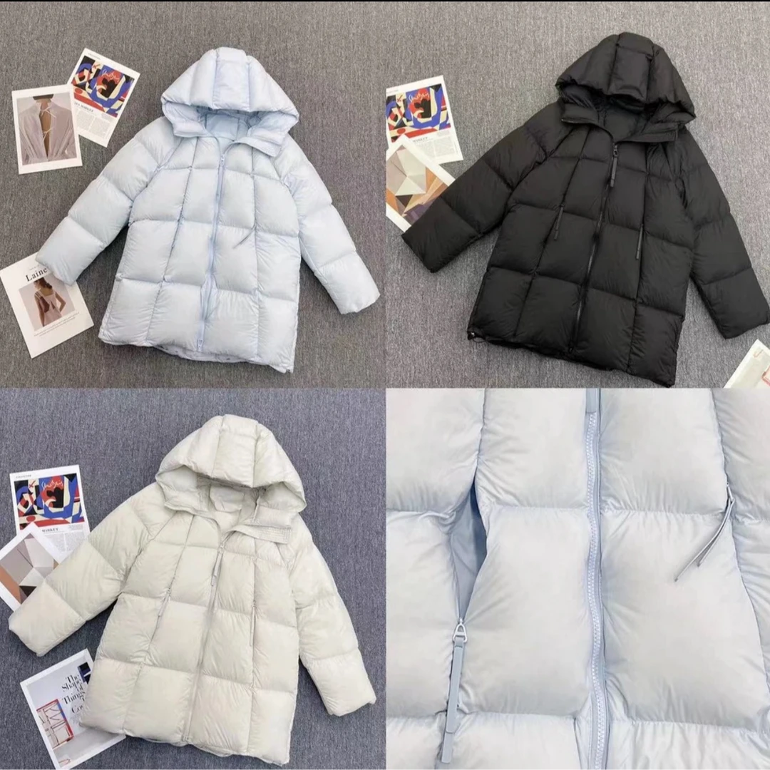 米莱jiaer/新款时尚连帽拉链百搭休闲保暖羽绒服中长款女8861