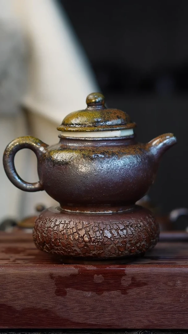 茶壶紫砂柴烧紫砂段泥潘壶