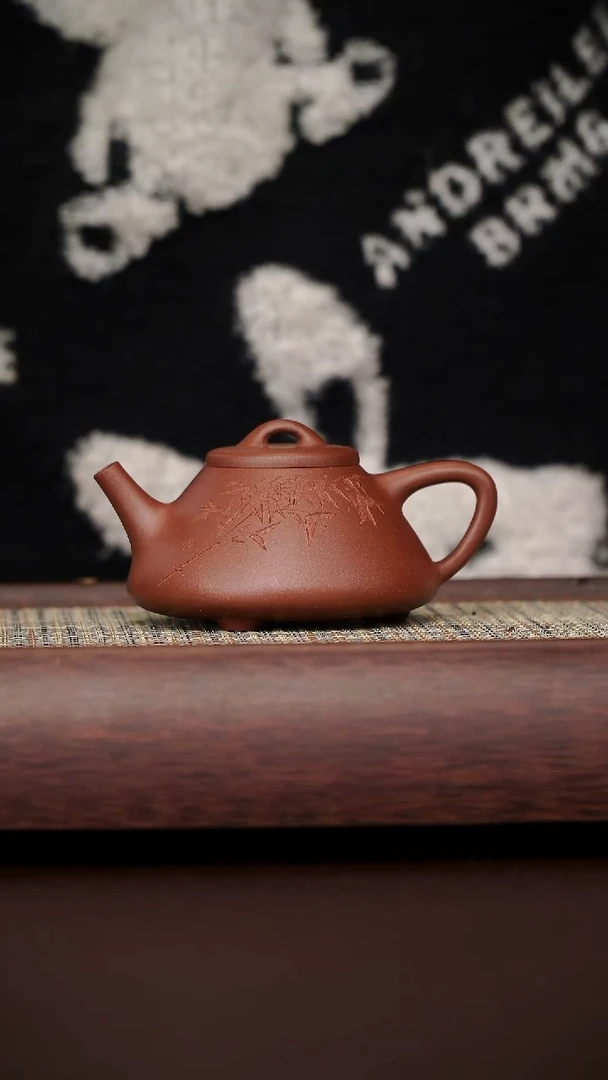 原矿手工底槽清子冶石瓢160CC竹