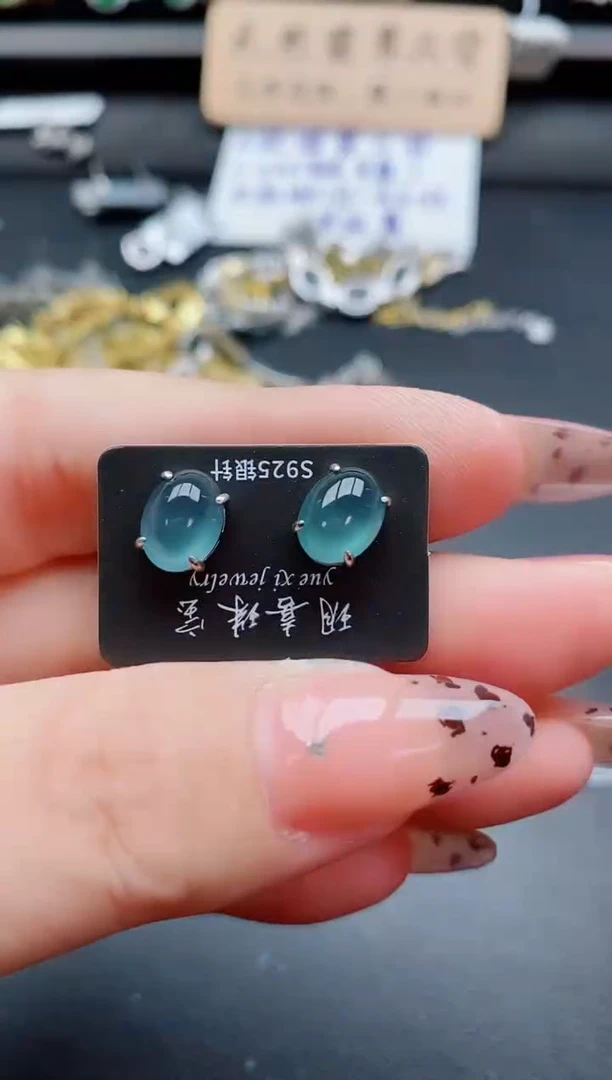 银S925镶嵌戒指翡翠1
