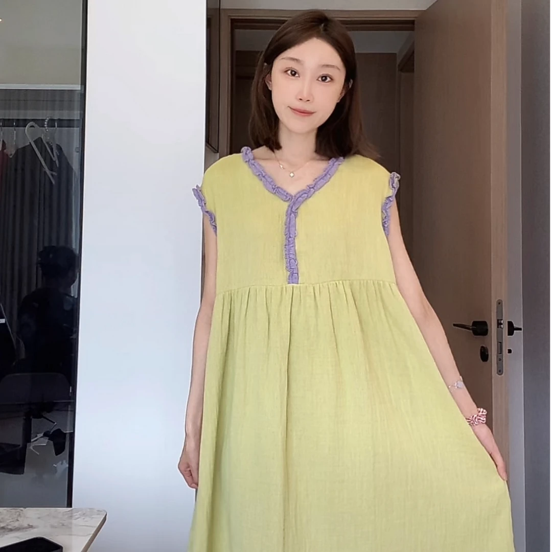 板栗小姐【意琳】2025年新款女夏季甜美风高级家居服可外穿睡裙