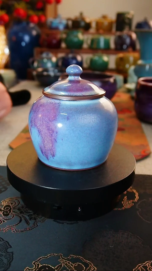 【闪购商品】瓷片679 炭烧茶叶罐     