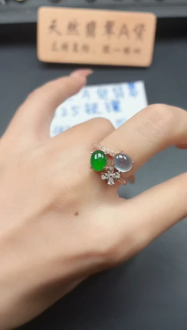 银S925镶嵌戒指翡翠111111