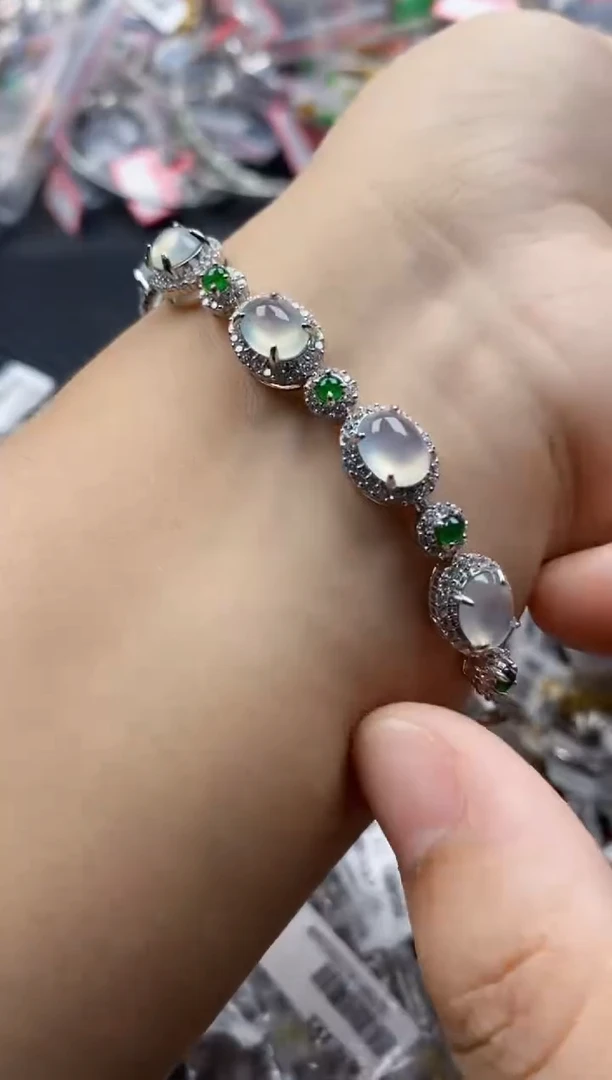 翡翠戒指银S925镶嵌2222---4