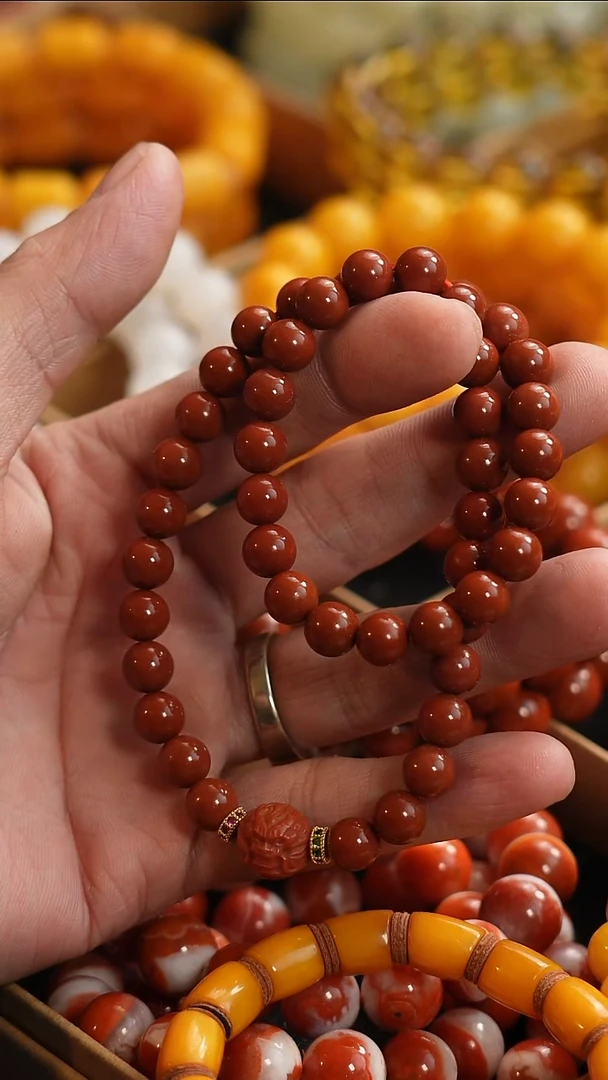 未镶嵌手串南红玛瑙8左右双圈