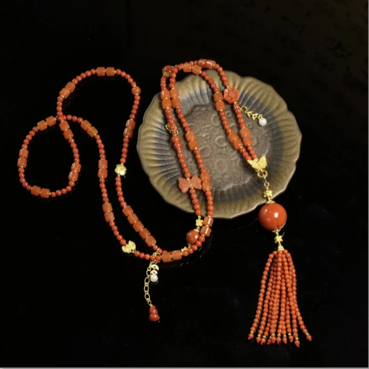 【老掌柜讲珠宝】南红斜跨项链 M101052